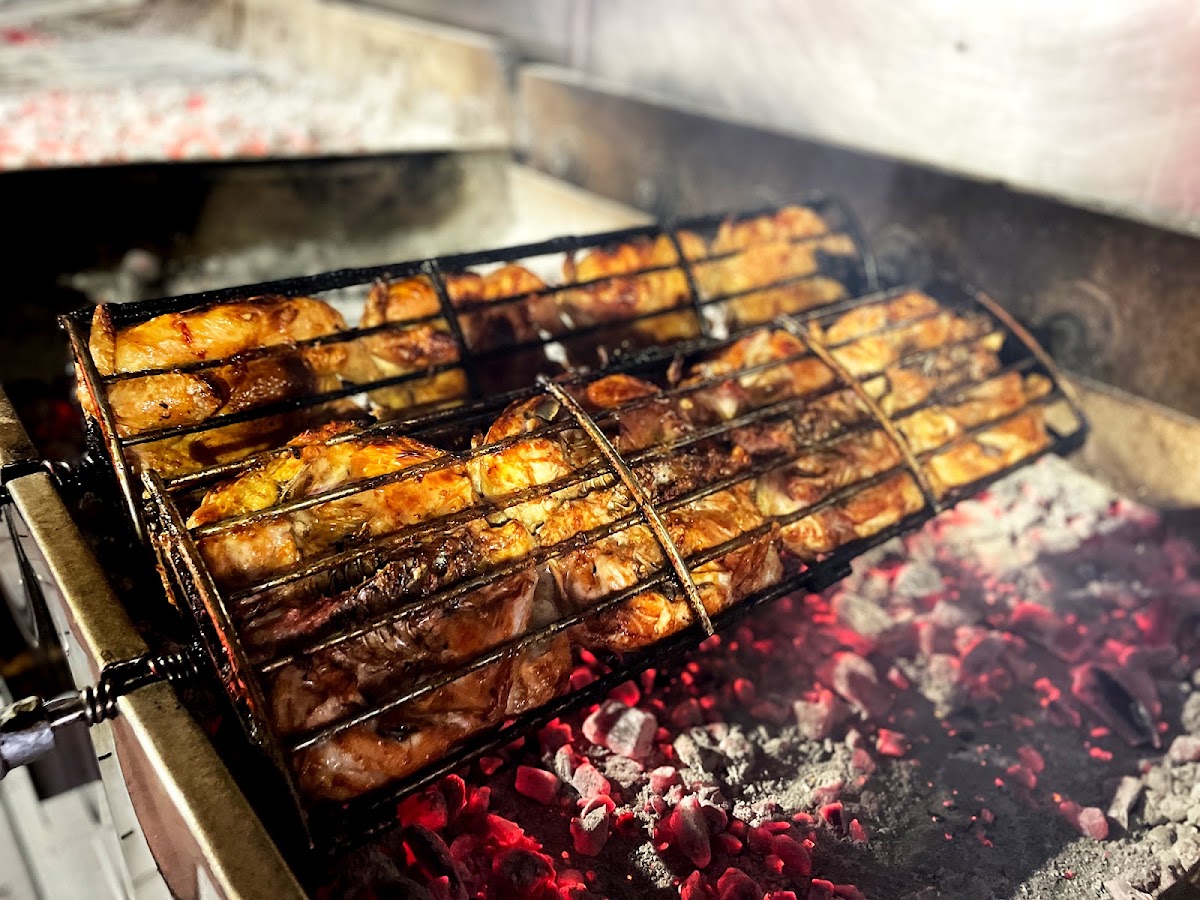 Chicken on the charcoal grill