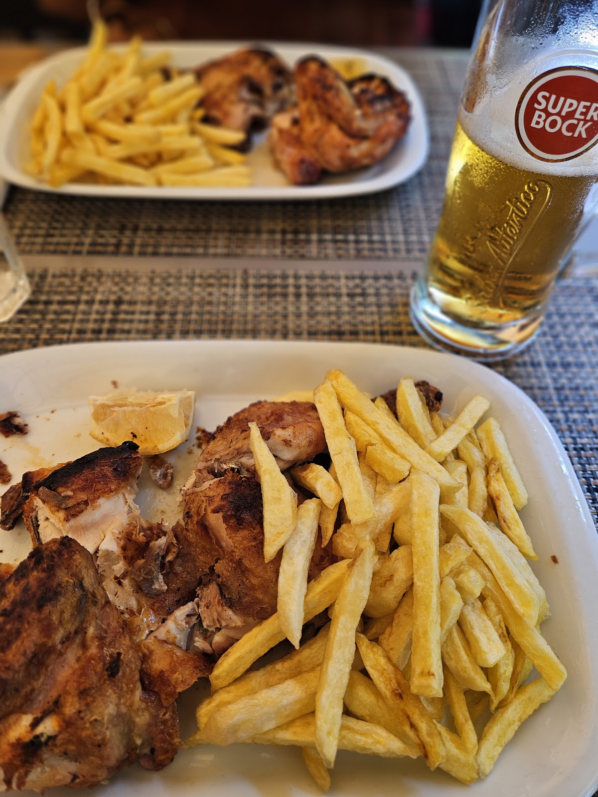 Grilled chicken with fries